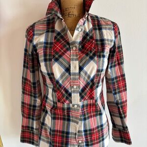 J.Crew Snow Plaid Plaid Popover